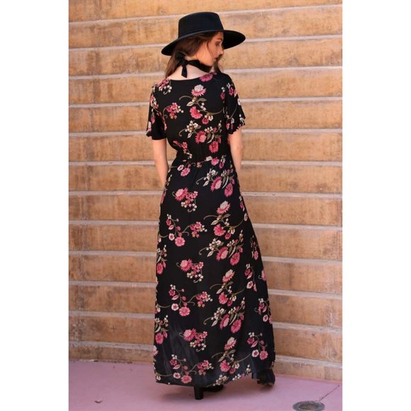 Angie Pink Floral Maxi Romper - Picture 7 of 7